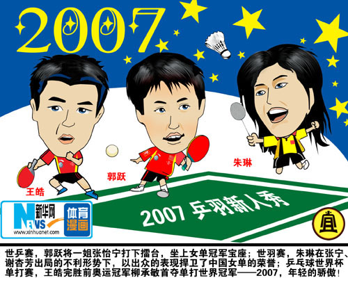 漫画-2007体坛年轻人的骄傲郭跃朱琳们的胜利(图)